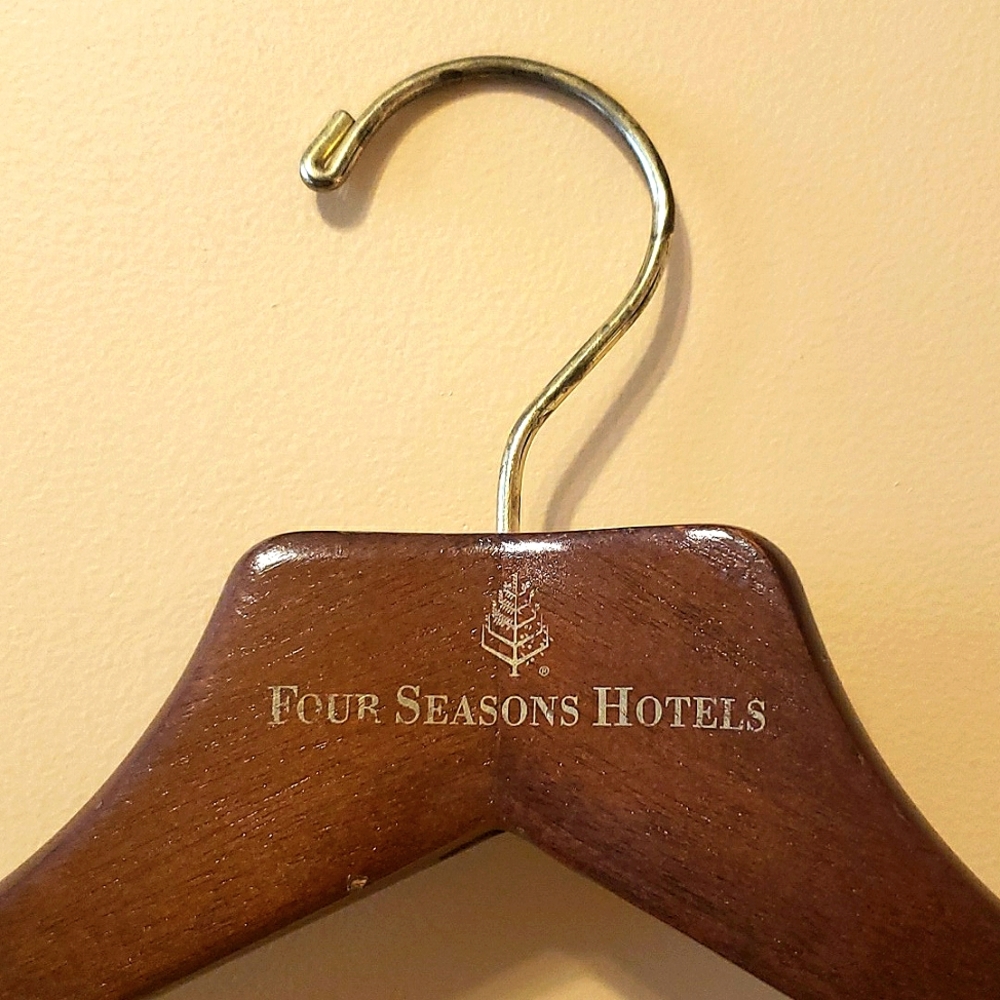 Vtg Four Seasons Hotels Wooden Hanger